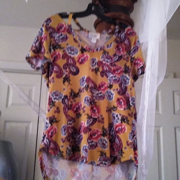 Blouse mustard w flowers - Picture 2 of 4